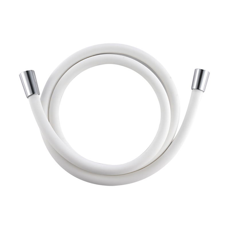 White Color Chromed Nut Silicon Shower Hose