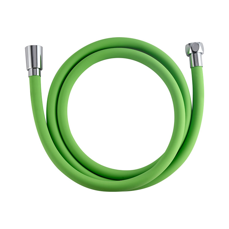 Green Color Chromed Nut Silicon Shower Hose